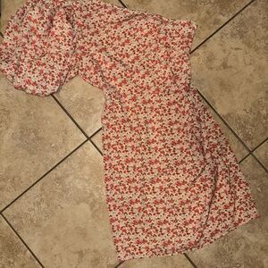 SHEIN Floral Red and White Dress